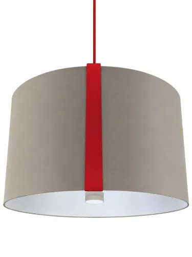 Luminária pendente cinza com vermelho
