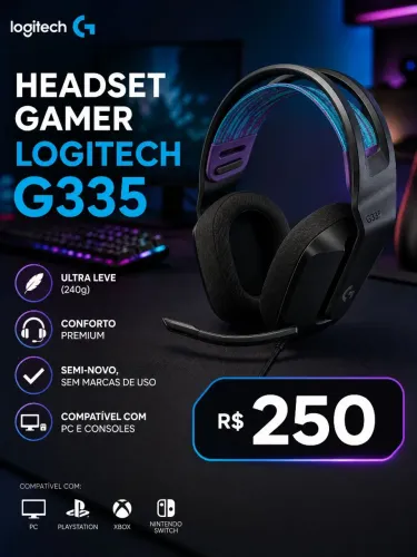 Fone Logitech G335 (220G PROMOÇÃO IMPERDIVEL)