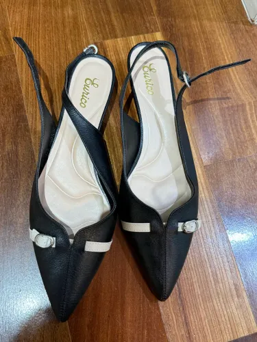 Sapato Chanel Salto Baixo com Fivela Preto - Eurico - Tam 43 - NOVO