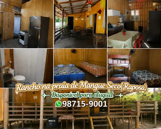 Aluga - se rancho na praia do mangue seco (Raposa)