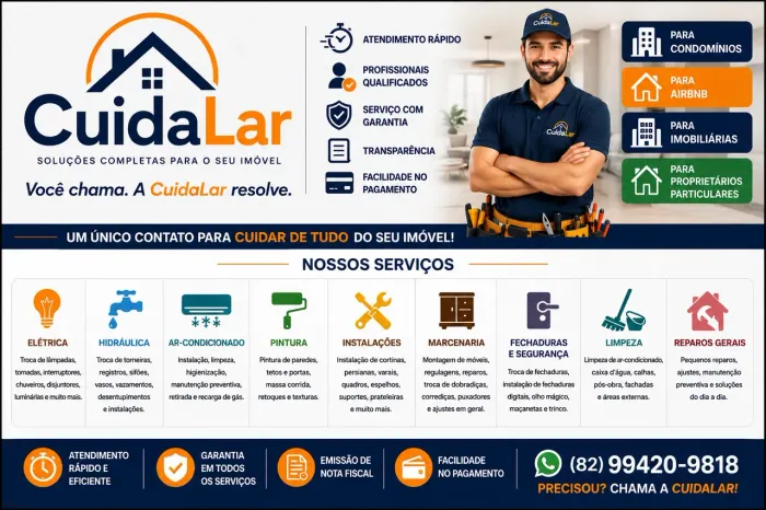CUIDALAR - MANUTENÇÃO E SERVIÇOS PARA SEU IMÓVEL