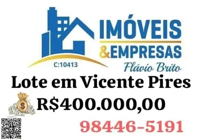 R$ 400.000 lote com 300 m na Vicente Pires *