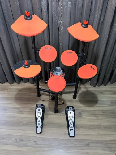 Bateria Eletrônica X-Pro Percussion ED2 Orange + banco