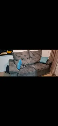 Sofá retrátil e inclinável cinza