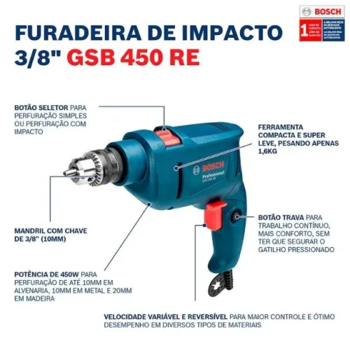 Furadeira Bosch 450w