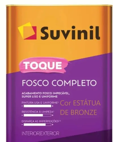 Tinta Lavável Suvinil Toque Fosco Completo 16L cor ESTÁTUA DE BRONZE ver cor segunda foto