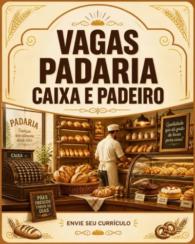 Vagas Emprego Padaria - Caixa e Padeiro