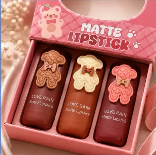 Kit 03 Batom Love Rain Matte Cremoso