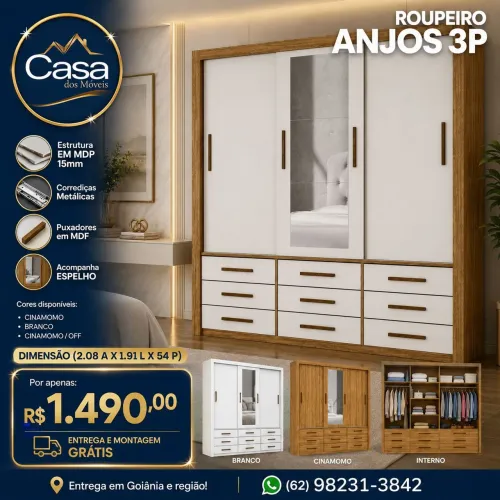 Roupeiro Anjos 3 portas