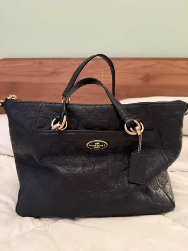 Bolsa Coach Taylor Carryall em Couro Preto Original