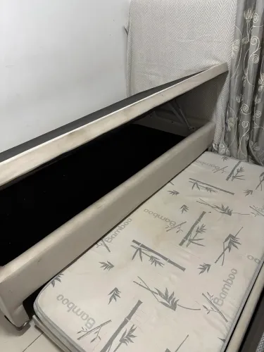 Bicama solteiro box com baú com colchão de baixo