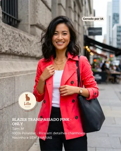 Blazer Transpassado Pink - Only