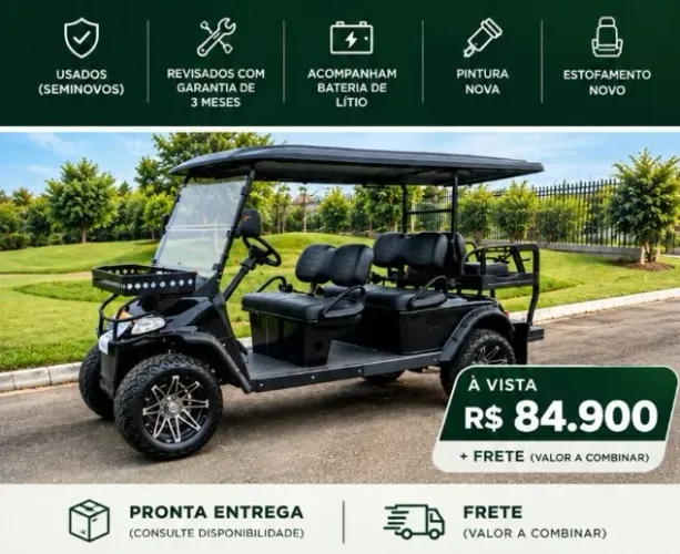 Carrinho de Golfe de 6 Lugares - Lítio