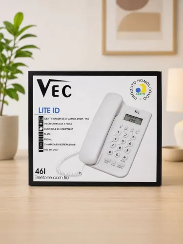 Telefone com fio VEC 461 Lite ID com identificador de chamadas