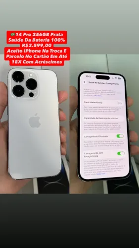 iPhone 14 Pro 256GB Prata - Em Perfeito Funcionamento (Usado)
