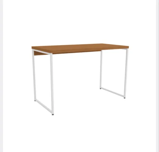 Mesa Metal e MDP 76x118x60cm Canela e Branco Industrial Kappesberg