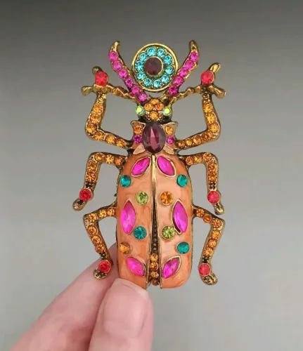 Broche Escaravelho Besouro Cor Laranja (novo)