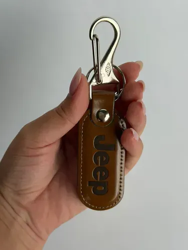 Chaveiro Carro Couro Luxo Com Gancho Automotivo Jeep Marrom