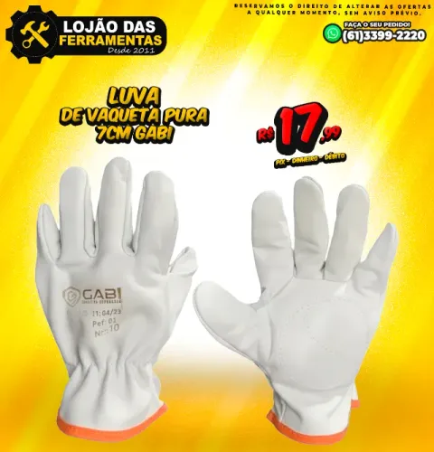 Luva de Vaqueta Pura 7Cm Gabi