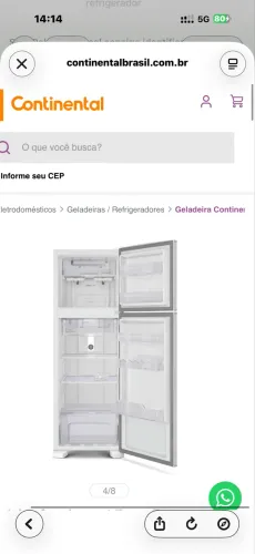 Refrigerador Frost Free 370L 127v marca Continental