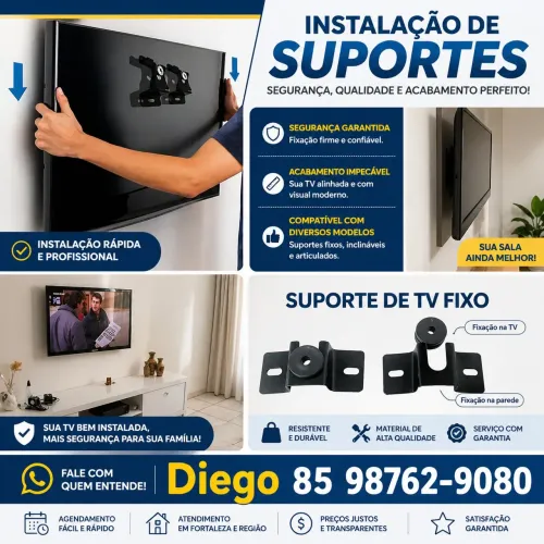 Suporte de tv fixo instalado de 32 a 75 polegadas