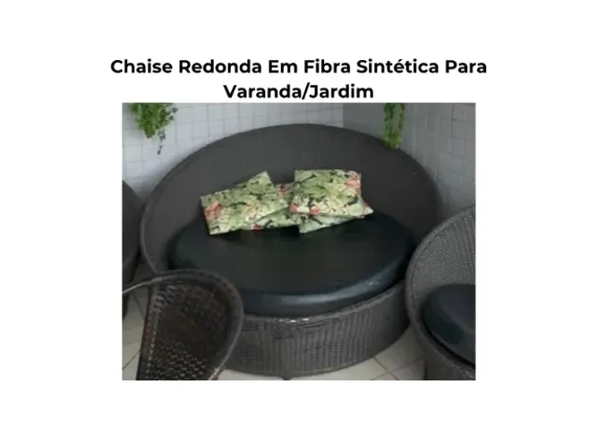 Chaise Redonda Em Fibra Sintética Para Varanda/Jardim
