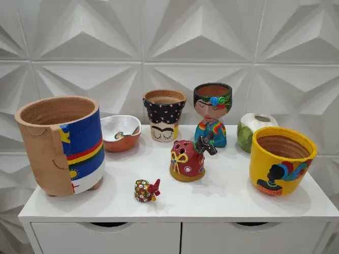 Kit c/ 8 peças de Artesanato, Barro e Cerâmica, Artesanato Pernambucano, Excelente Estado