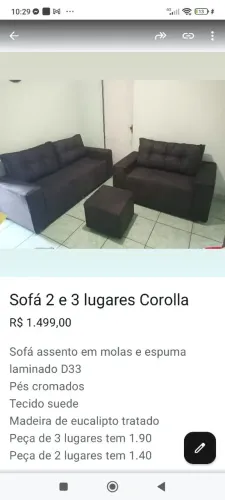 Promoção sofá 2 e 3 lugares Corolla - colchomix estofados 