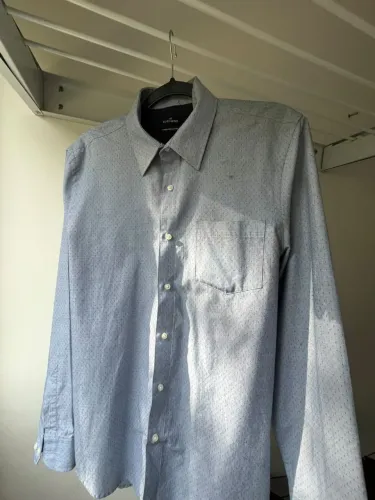 Camisa Social Masculina Azul - Nova - Tam. 3