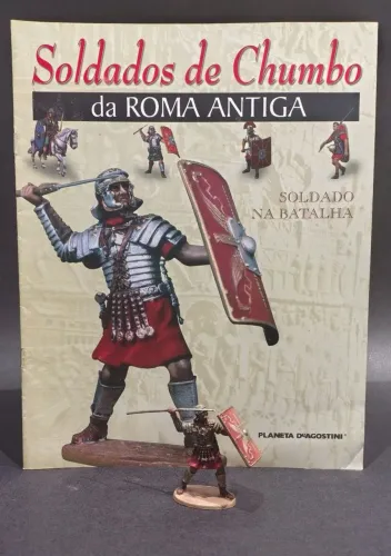 Miniatura Soldado Batalha Chumbo Roma DeAgostini Com Fasciculo Edicao 12