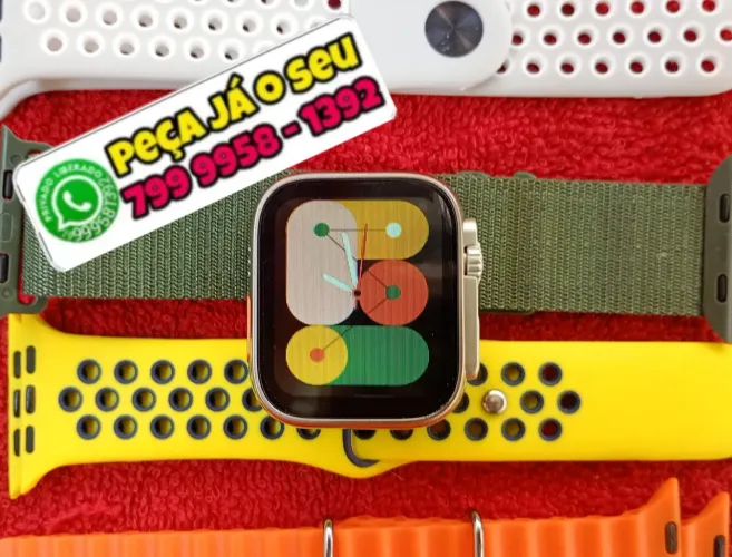 Relógio smartwatch três pulseiras, ou até 12% a sua escolha