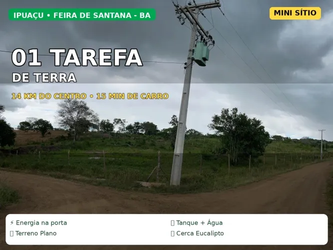 01 TAREFA DE TERRA EM IPUAÇU - 14KM DE FEIRA - ENERGIA NA PORTA - MINI SÍTIO