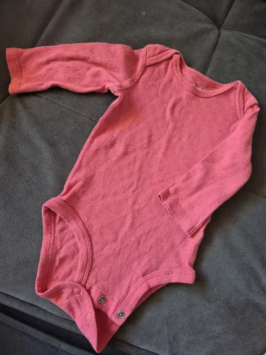 Body carters rosa detalhes pointelle, 6 meses