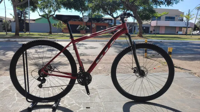 BICICLETA GTI VERMELHA ARO 29 CÂMBIO SHIMANO NOVA!