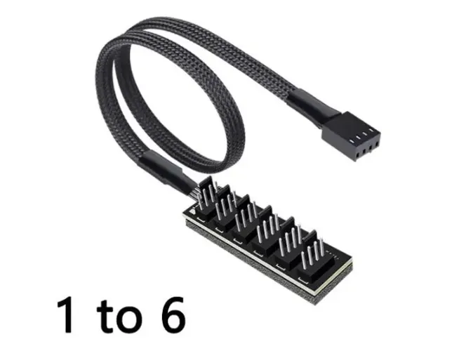 Hub de ventoinhas PWM de 1 a 6 pinos cabo de alimentação de cooler de 4 pinos COD-CP938