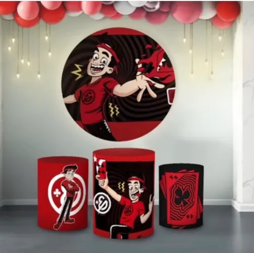 Tecido cilindro e painel redondo Enaldinho