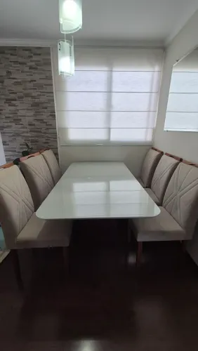 Mesa de Jantar 6 Lugares com Canto Alemão - Ótima Estrutura