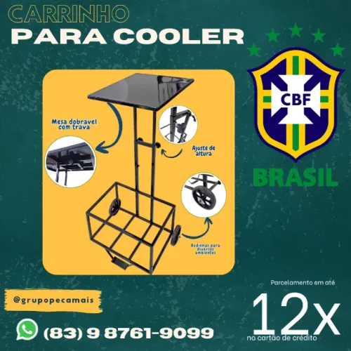 Carrinho Para Cooler com Mesinha