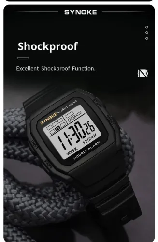 Relógio Synoke Vintage Retrô Preto Aprova D'água Top
