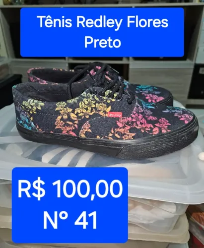 Tênis Redley Flores Preto