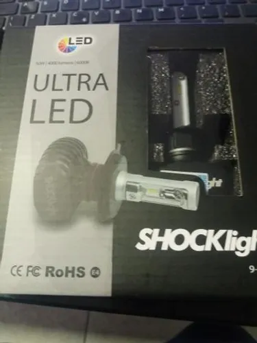 Led ultra led h1 shocklight nova na embalagem o par colocado