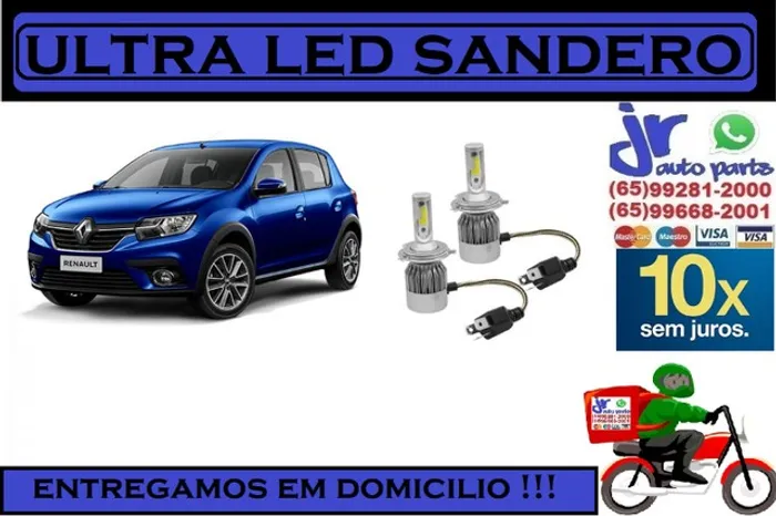 Lampada Ultra LED (Alta e Baixa) Sandero 6000K 12V 24V