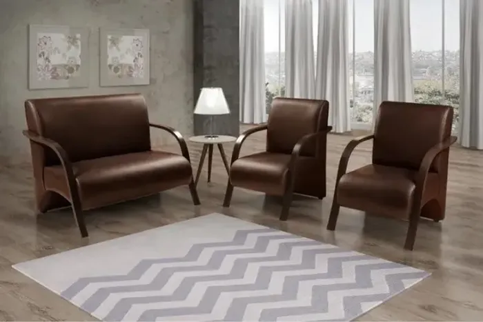Conjunto Poltronas Roma Veludo Marrom Até 12x - Frete Grátis