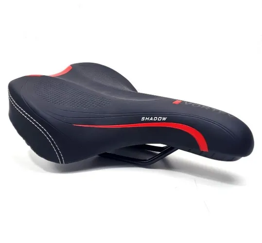 Banco Selim Bicicleta Vortex Shadow MTB Confort Plus Preto/Vermelho Largura 185mm 9187
