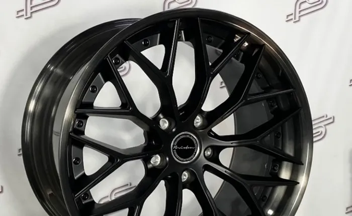 Jogo De Rodas Brixton Porsche Forged 2peças Preto Borda Grafite 5x130 - 20x9 E 20X11,5