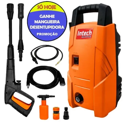Lavadora de Alta Pressão Intech Machine 1300w 1450psi 220V + Mangueira Desentupidora