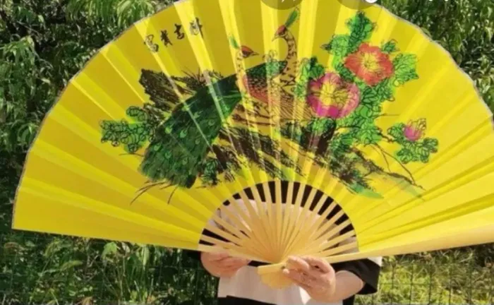 Leque Decorativo grande para parede Chinês de Bambu