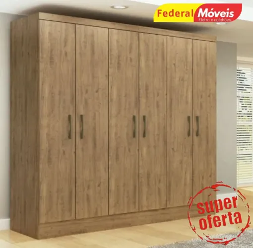 Guarda Roupa 100%MDF com 6 Portas Novo Fazemos Entrega