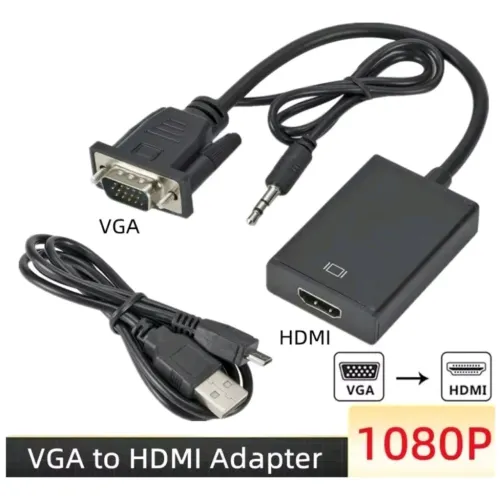 Adaptador   VGA macho p/ HDMI Fêmea