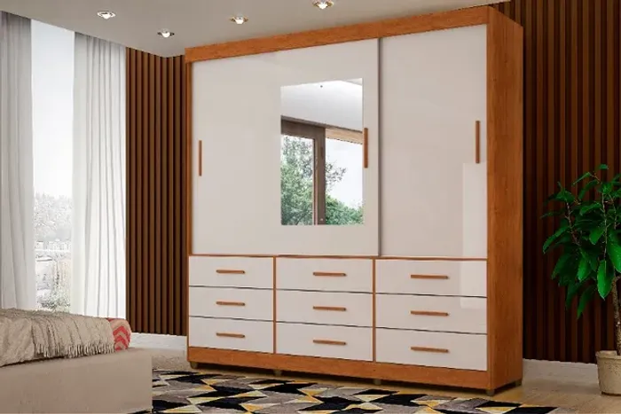 Guarda-Roupa New Star 3 Portas 9 Gavetas